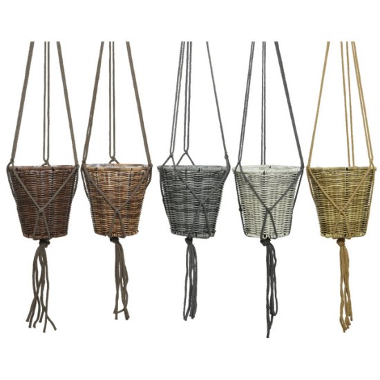 Кашпо подвесное плетеное d17см h16см ротанг в асс-те