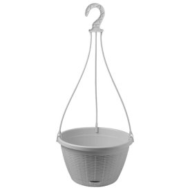 Кашпо подвесное La Decoro 4,5л d27 с нижним поливом серый жемчуг (подвеса нет в комплекте)