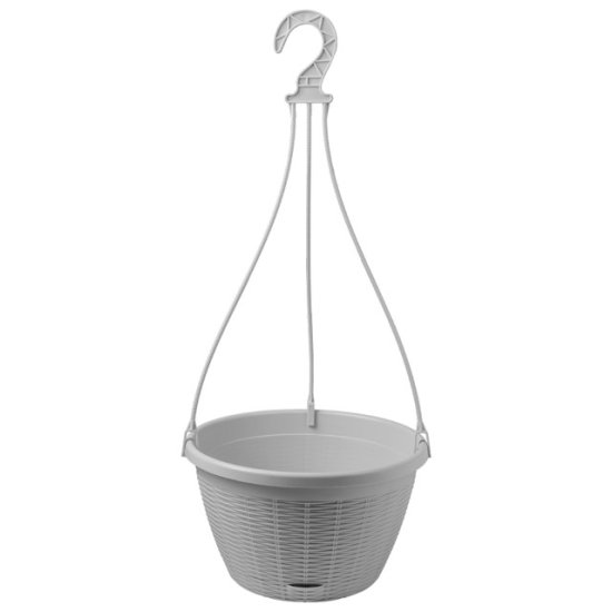 Кашпо подвесное La Decoro 4,5л d27 с нижним поливом серый жемчуг (подвеса нет в комплекте)