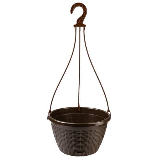 Кашпо подвесное La Decoro 4,5л d27 с нижним поливом тёмно-коричневый (подвеса нет в комплекте)