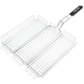 Решетка-гриль ECOS 70х40х5см хром.сталь/дер.ручка