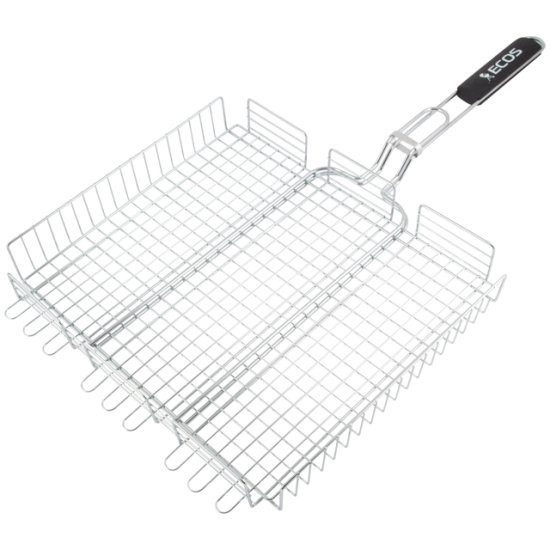 Решетка-гриль ECOS 70х40х5см хром.сталь/дер.ручка