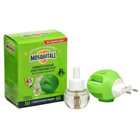 Комплект MOSQUITALL Универсальная защита: фумигатор + жидкость 45 ночей 30мл
