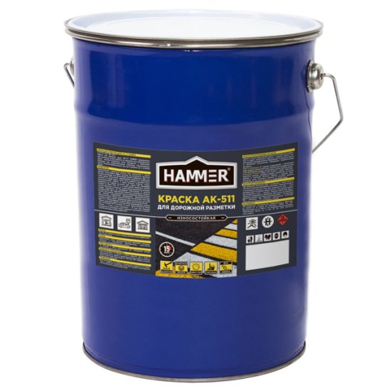 Краска АК-511 HAMMER для дорожной разметки 5кг белая, арт.347539