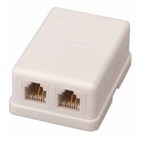 Адаптер телефонный внешний REXANT 2 порта RJ-14 (6P4C) CAT 3 белый