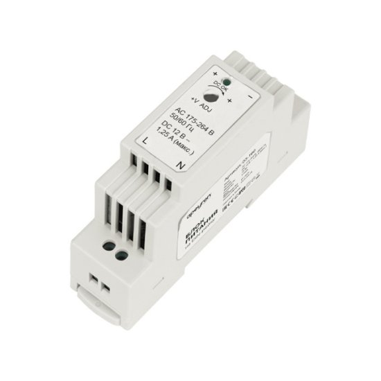 Блок питания APEYRON на DIN рейку 12В 15Вт 175-264В 1,25А IP20 пластик белый