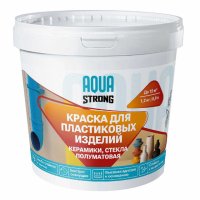 Краска в/д  AQUASTRONG для пластика, керамики, стекла полуматовая  1,2 кг белая, арт.4607130866566