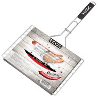 Решетка-гриль ECOS 35х25х1,5см хром.сталь, дерево 60см общая длина