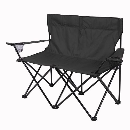 Кресло туристическое двухместное складное 1000х500х800мм черное