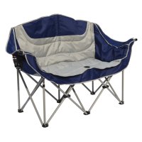 Кресло туристическое складное 138х53х92см сталь ПВХ белый синий