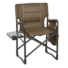 Кресло туристическое складное 65х59х92см сталь ПВХ коричневый со столиком