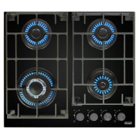 Поверхность газовая DELONGHI GRETA 6GW NB 4 конфорки закаленное стекло/чугун черный