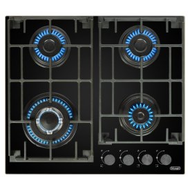 Поверхность газовая DELONGHI GRETA 6GW NB 4 конфорки закаленное стекло/чугун черный
