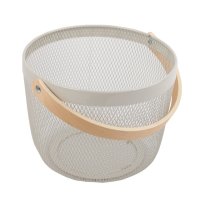 Корзина TODELIA Смарт/Netty 250х245х185мм с ручкой металл/дерево белый