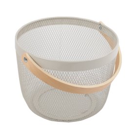 Корзина TODELIA Смарт/Netty 250х245х185мм с ручкой металл/дерево белый