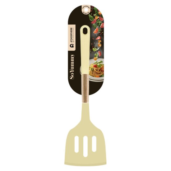 Лопатка ATMOSPHERE Свежеприготовленный/FreshCook 31,5см с прорезями силикон, бук