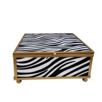 Шкатулка TODELIA Зебра/Zebra 13,3х13,3х6см стекло