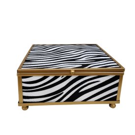 Шкатулка TODELIA Зебра/Zebra 13,3х13,3х6см стекло