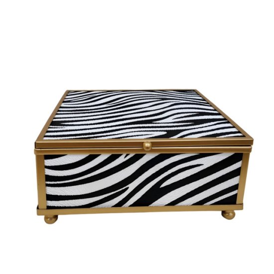 Шкатулка TODELIA Зебра/Zebra 13,3х13,3х6см стекло
