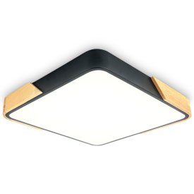 Светильник настенно-потолочный светодиодный AMBRELLA LIGHT Орбитл 36Вт квадрат черный/светлое дерево