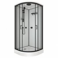 Кабина душевая DOLCE Regina Black 90x90x219см 1/4 круга низкий поддон