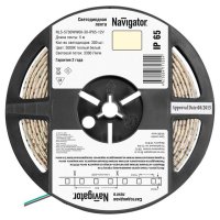 Светодиодная лента NAVIGATOR 60 LED/м 12В 30Вт IP65 готовая 5м теплая белая