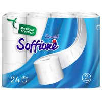 Бумага туалетная SOFFIONE Smart 24шт в уп. 2-слойные 140 листов без аромата