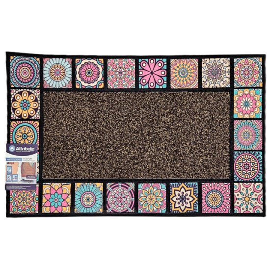 Коврик ATTRIBUTE Mosaic Quadro 45х75см резина, полипропилен, фиолетовый