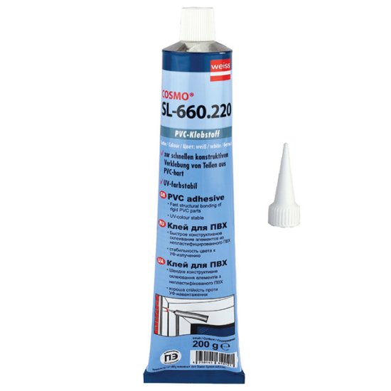 Клей-герметик диффузионный COSMO для ПВХ 200гр, арт.SL-660.220-BL