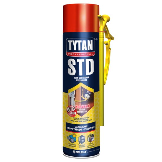 Пена монтажная TYTAN Professional STD ERGO всесезонная 500мл, арт.16418