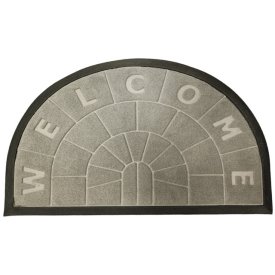 Коврик JOY HOME Рига 45х75см полукруглый влаговпитывающий, полиэстер, резина, серый