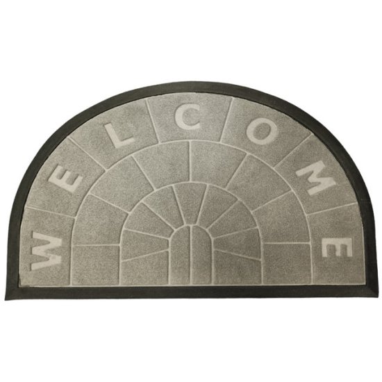 Коврик JOY HOME Рига 45х75см полукруглый влаговпитывающий, полиэстер, резина, серый