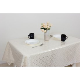 Клеёнка DASCH Кружево Премиум/Lace Premium шир.137см бежевая, арт.13460