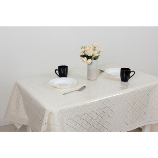 Клеёнка DASCH Кружево Премиум/Lace Premium шир.137см бежевая, арт.13460