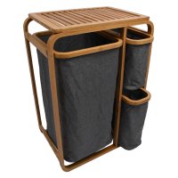 Стеллаж VITARTA Bamboo 3 корзины 69,5х49х33см бежевый, серый
