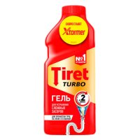 Средство чистящее TIRET Turbo для удаления засоров в трубах гель 0,5л