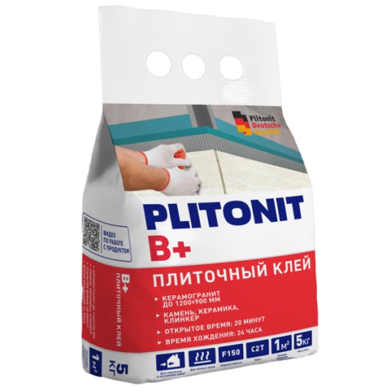 Клей плиточный PLITONIT PLITOMAX (B+) для крупноформ.плиты 5кг