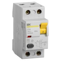 Узо IEK ВД1-63 2п, AC, 25А, 30мА
