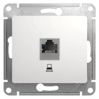Розетка компьютерная 1 пост SYSTEME ELECTRIC Glossa RJ45 категория 5 белый
