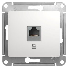 Розетка компьютерная 1 пост SYSTEME ELECTRIC Glossa RJ45 категория 5 белый