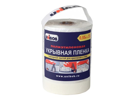 Пленка защитная UNIBOB с клеящей лентой 10мкм 1,1х33м, арт.38222