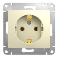 Розетка 1 пост SYSTEME ELECTRIC Glossa с/з бежевый