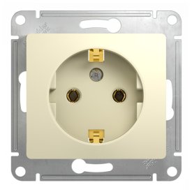Розетка 1 пост SYSTEME ELECTRIC Glossa с/з бежевый