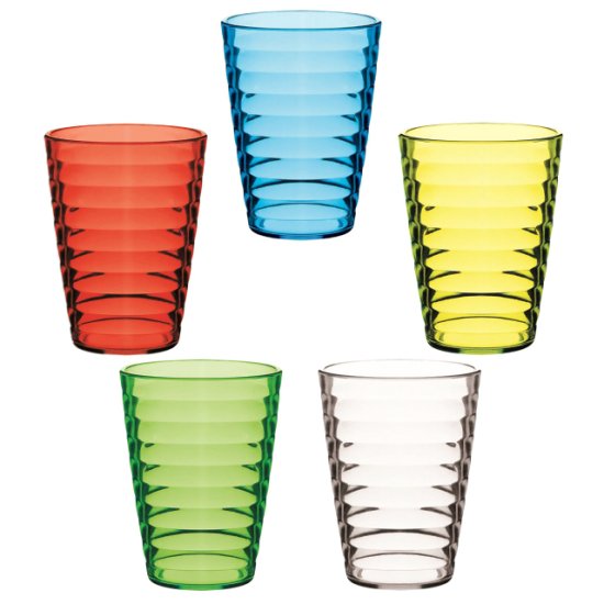 Стакан COSMOPLAST Волна 350мл пластик в ассортименте
