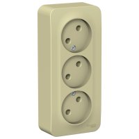 Розетка 3 поста SYSTEME ELECTRIC Blanca б/з б/ш 16А бежевый