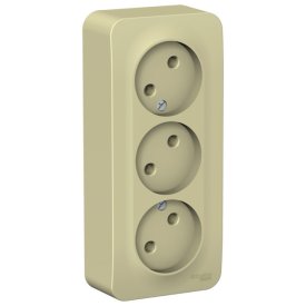 Розетка 3 поста SYSTEME ELECTRIC Blanca б/з б/ш 16А бежевый