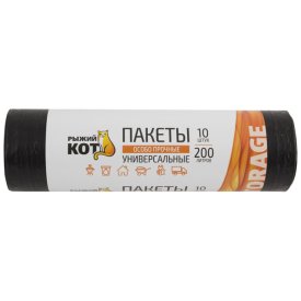 Пакеты для мусора РЫЖИЙ КОТ 200л 10шт 30мкм 102х85см
