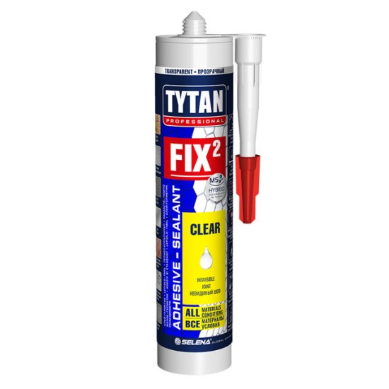 Клей-герметик монтажный TYTAN Professional  Fix2 Clear 290мл прозрачный, арт.73914