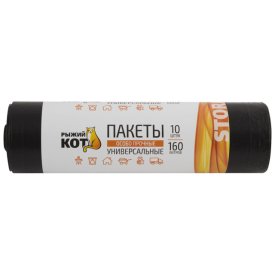 Пакеты для мусора РЫЖИЙ КОТ 160л 10шт 25мкм 102х80см