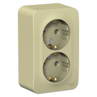 Розетка 2 поста SYSTEME ELECTRIC Blanca с/з б/ш 16А бежевый
